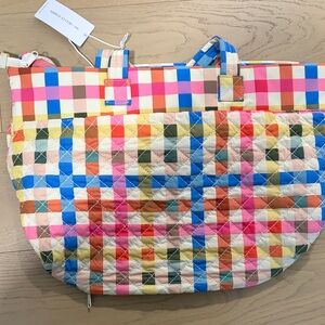 Multicolor Checkered Women's Tote Bag